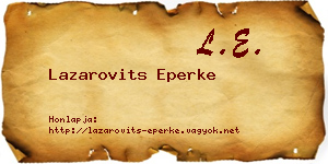 Lazarovits Eperke névjegykártya